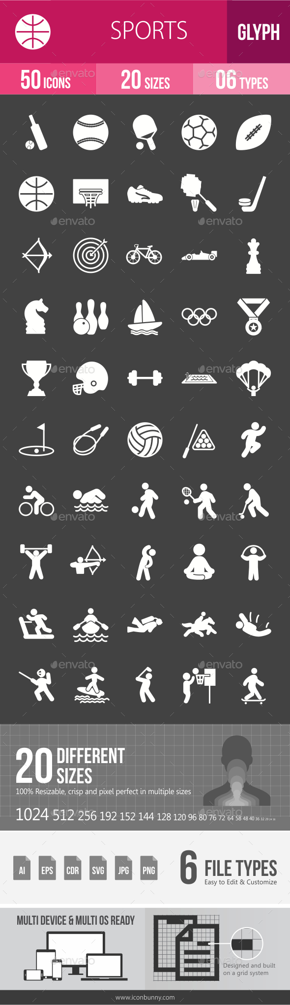 Sports Glyph Inverted Icons - Icons