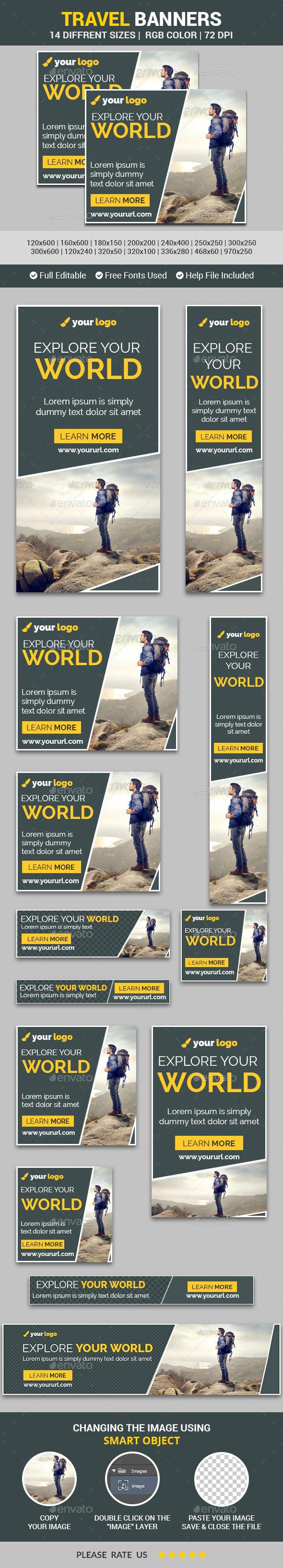 Travel Banners v10 - Banners & Ads Web Elements