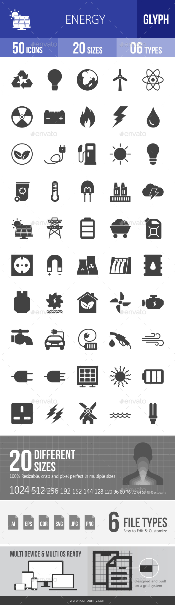 Energy Glyph Icons - Icons