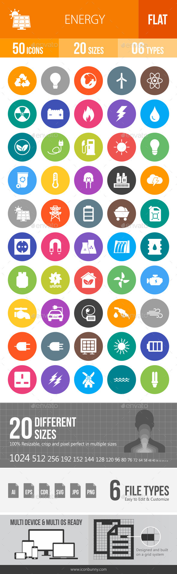 Energy Flat Round Icons - Icons