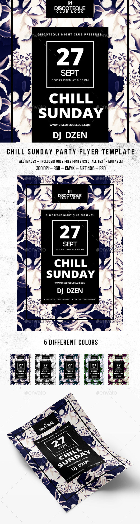 Chill Sunday Party Flyer - Clubs & Parties Events