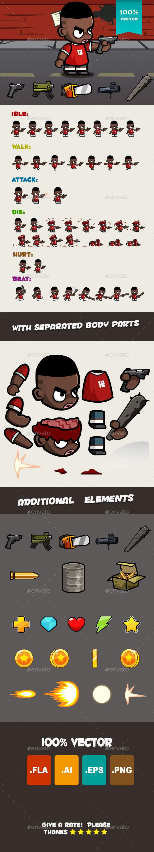 Soccer Boy Spritesheet - Sprites Game Assets