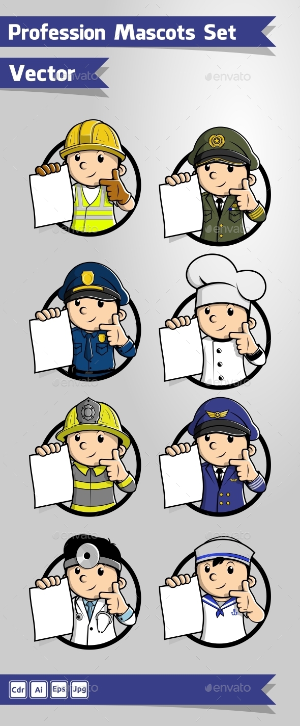 Profession Mascots Set Profession Mascots Set