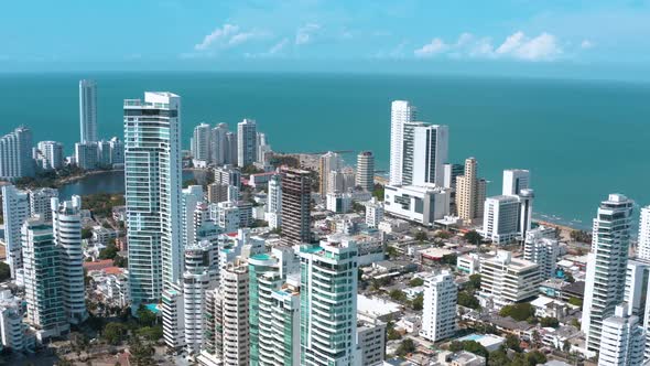 Aerial Footage of Cartagena Bocagrande alt