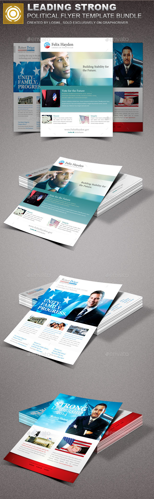 Leading Strong Political Flyer Template Bundle - Events Flyers