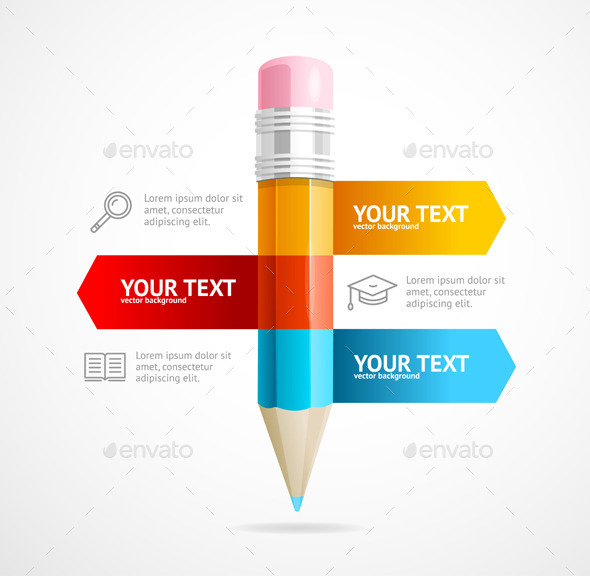 Pencil Infographic Education Concept - Concepts Business
