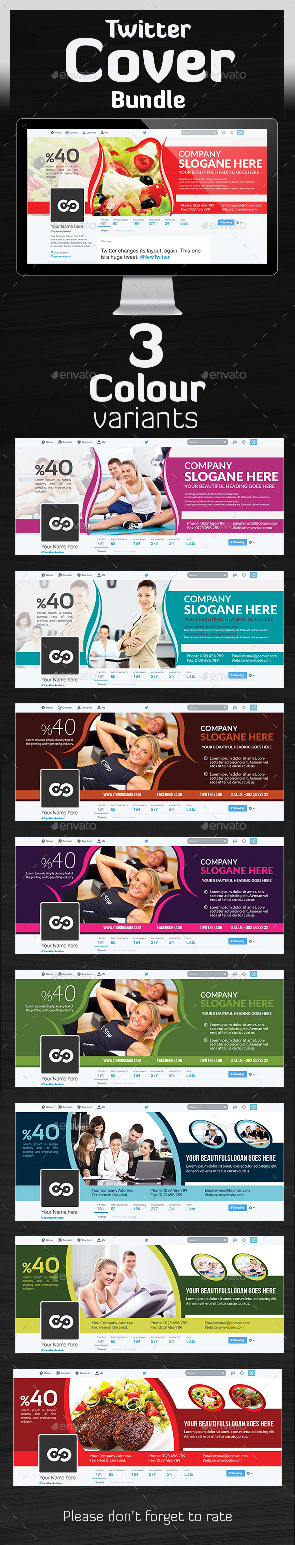 Twitter Header Bundle - Twitter Social Media