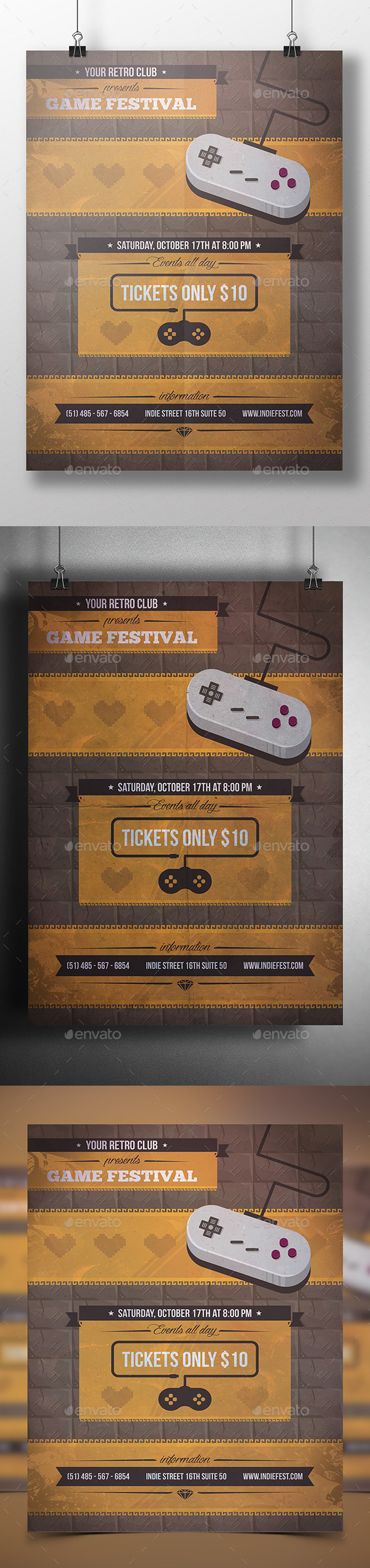 Game Party Poster Template - Miscellaneous Events