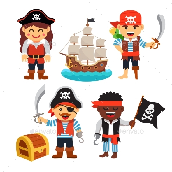 Pirate Kids Set - People Characters
