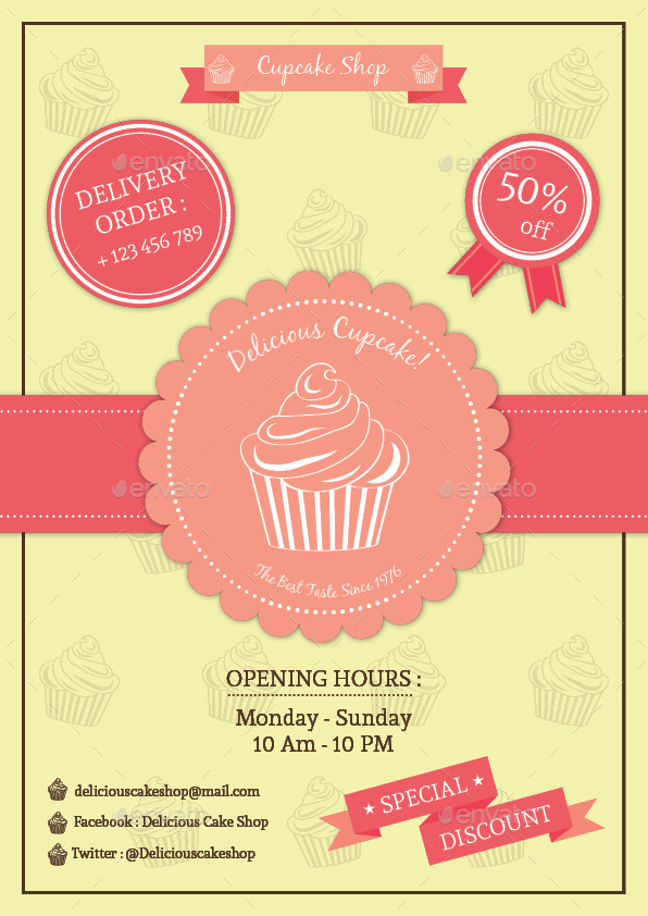 Cupcake Flyer Template Vol. 2 by avindaputri | GraphicRiver