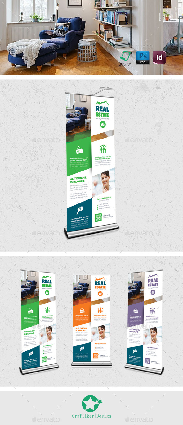 Real Estate Roll-Up Templates - Signage Print Templates