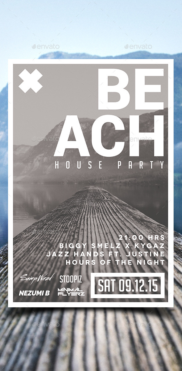Beach House Party Flyer Beach House Party Flyer