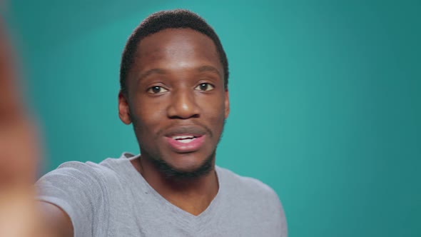 POV of Model Holding Smartphone Camera to Talk on Videocall alt