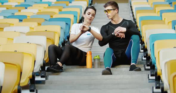 Couple After Workout Smartwatches