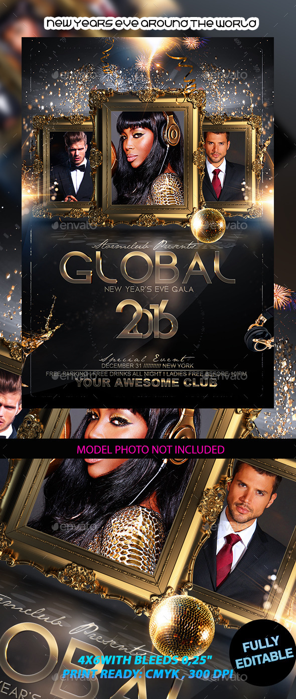 New Years Eve Around the World - Events Flyers