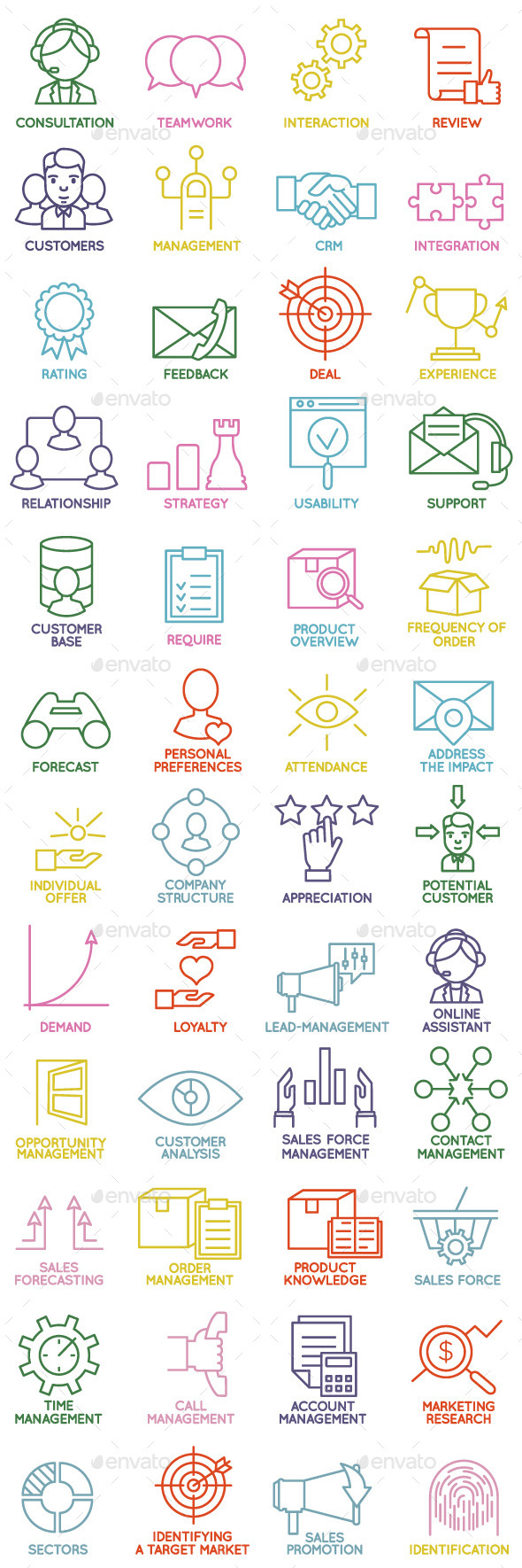 Customer Relationship Management Icons - Business Icons