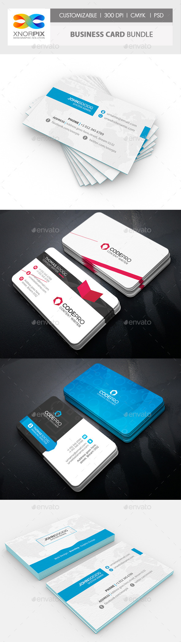 Business Card Bundle 3 in 1-Vol 59 - Corporate Business Cards