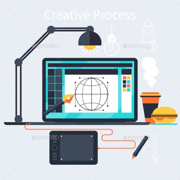 Creative Process Of Designer Concept - Technology Conceptual