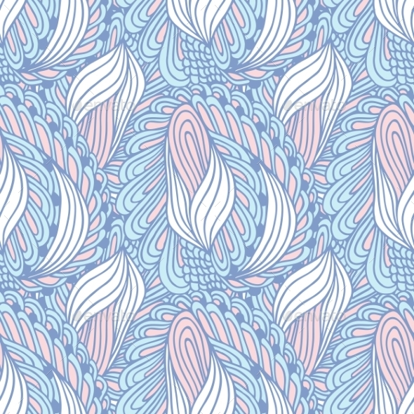 Hand Drawn Swirl Fashion Seamless Pattern. Doodle - Patterns Decorative