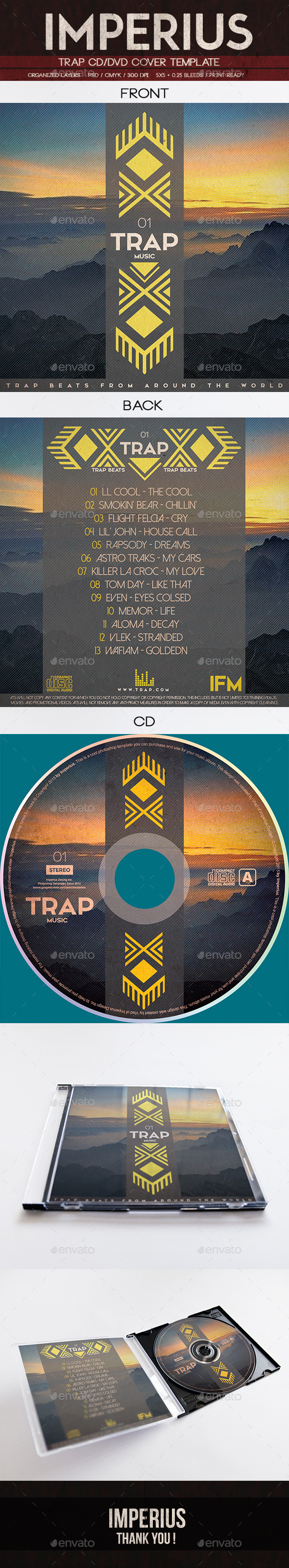 Trap CD/DVD Cover - CD & DVD Artwork Print Templates