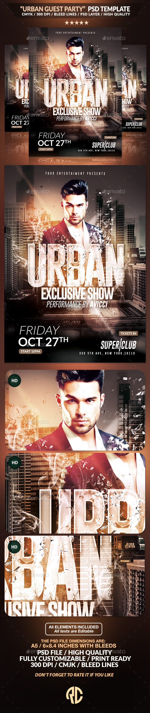 Urban Guest Party | Psd Flyer Template - Events Flyers