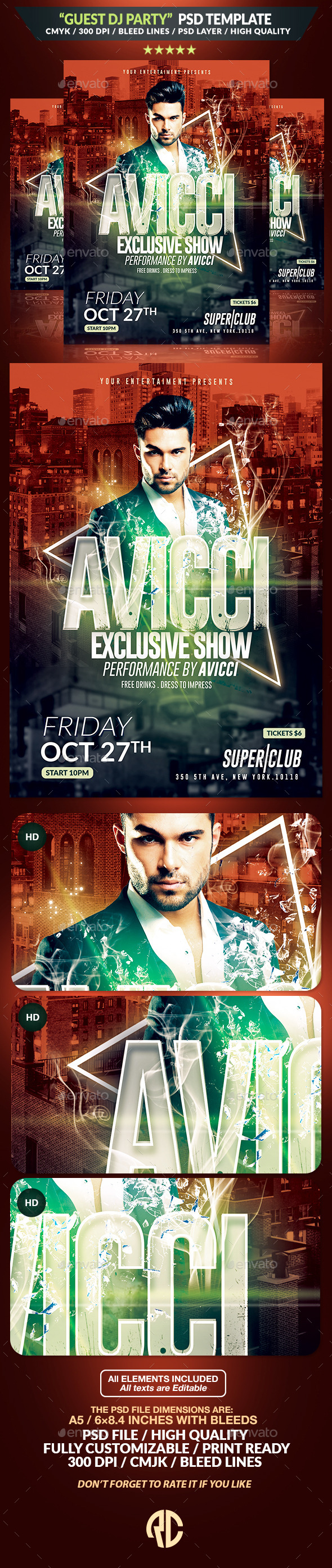 Guest Dj Party | Psd Flyer Template - Events Flyers