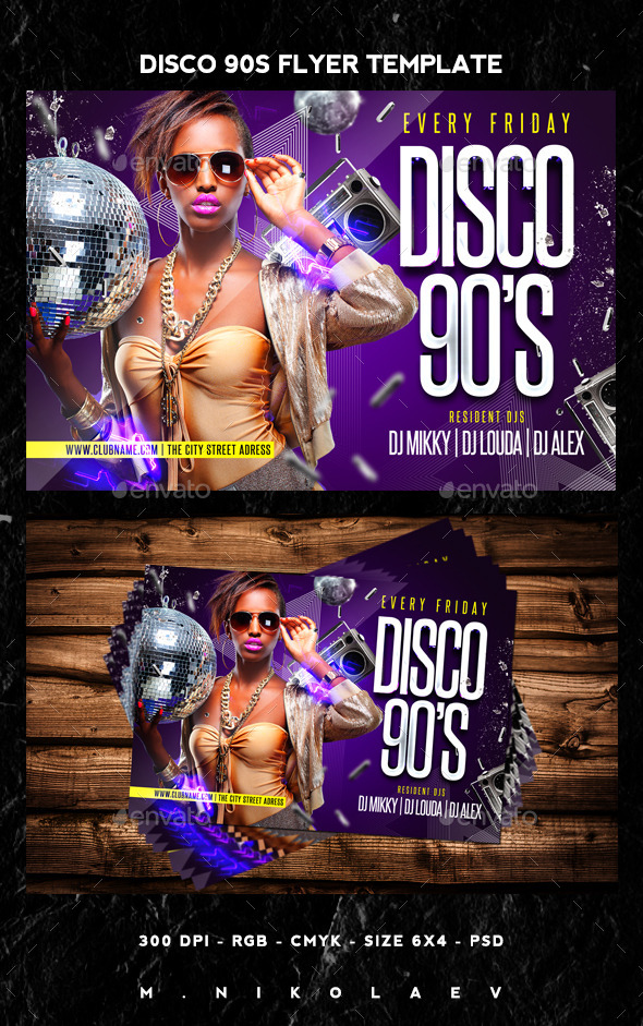 Disco 90s Flyer - Clubs & Parties Events