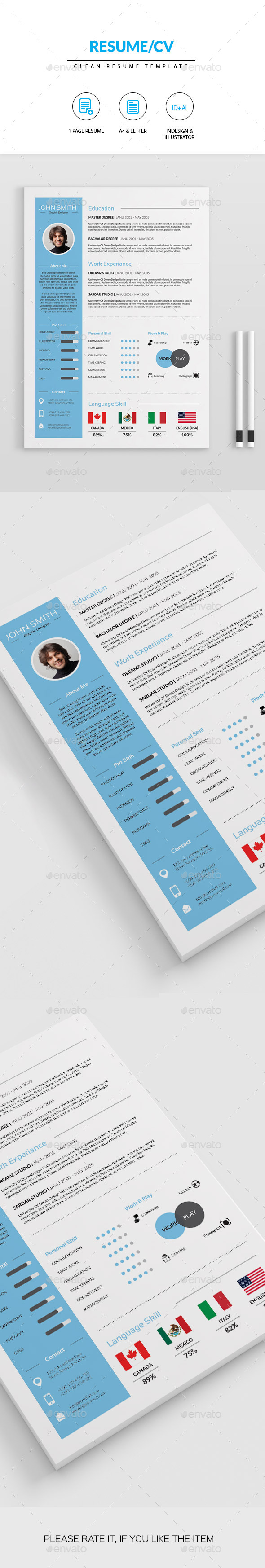 Clean Resume/CV - Resumes Stationery