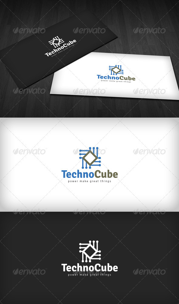 Techno Cube Logo - Vector Abstract