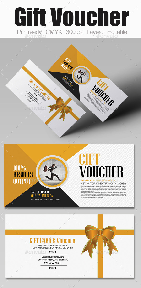 Business Gift Voucher Template - Cards & Invites Print Templates
