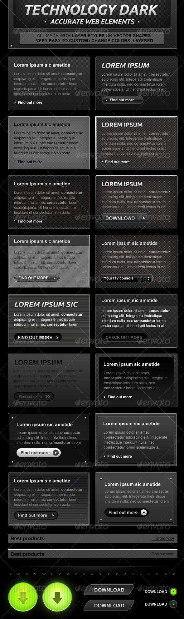 Black and Dark Web Design Elements - Miscellaneous Web Elements