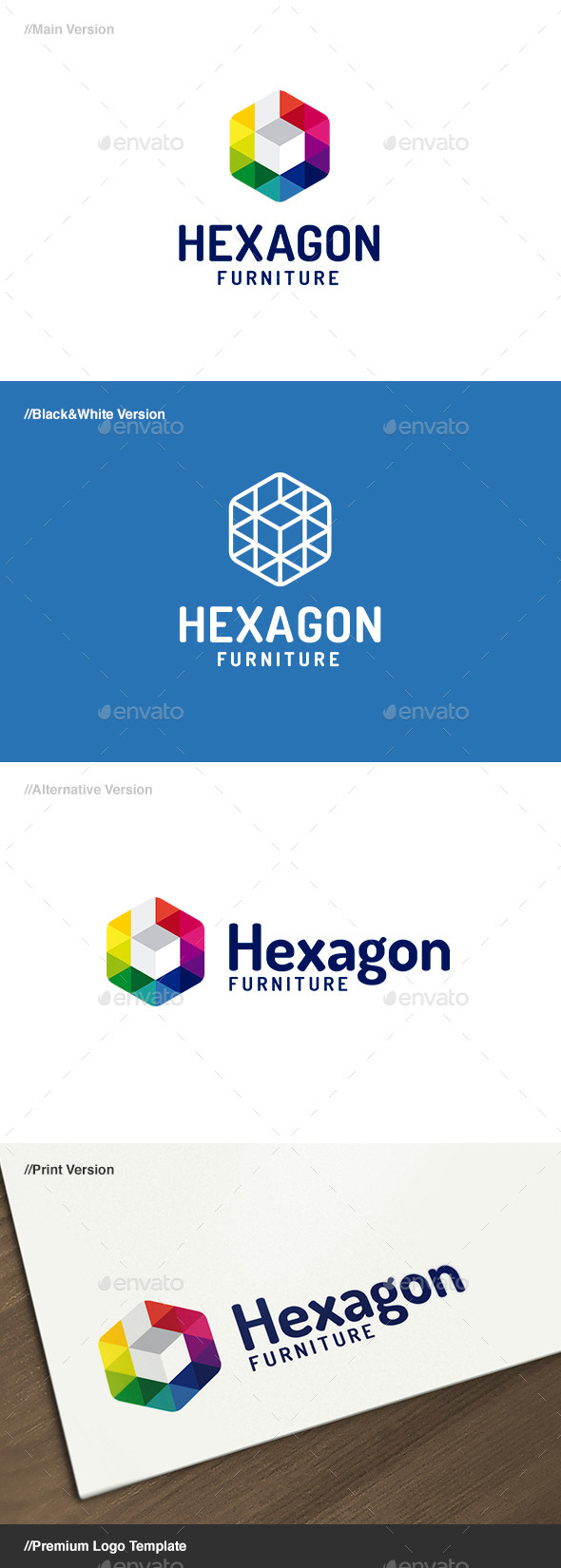 Hexagon Furniture Logo - Abstract Logo Templates