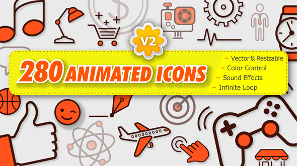 280 Animated Icons - VideoHive 12297868