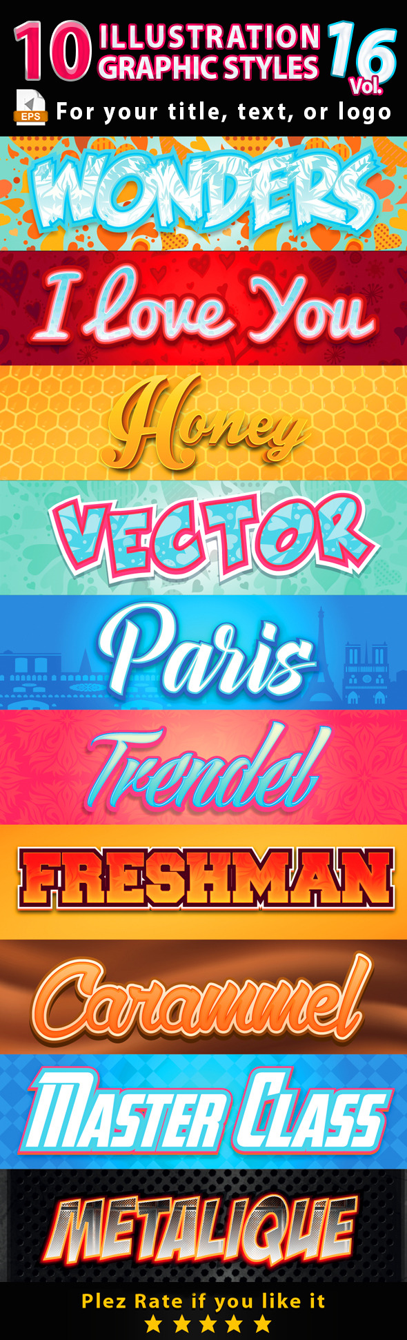 10 Illustrator Graphic Styles Vol.16 - Styles Illustrator