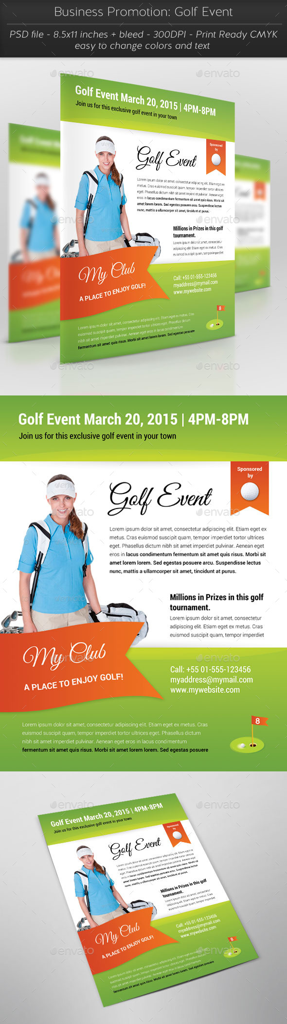 Business Promotion: Golf Event - Flyers Print Templates