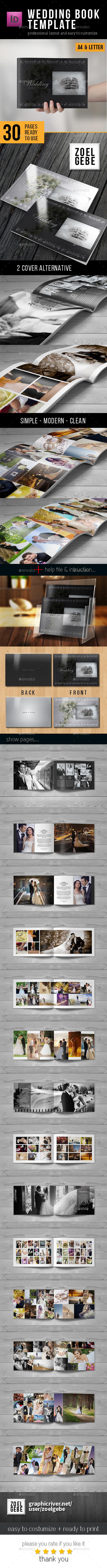 30 Page Wedding Book Template - Photo Albums Print Templates