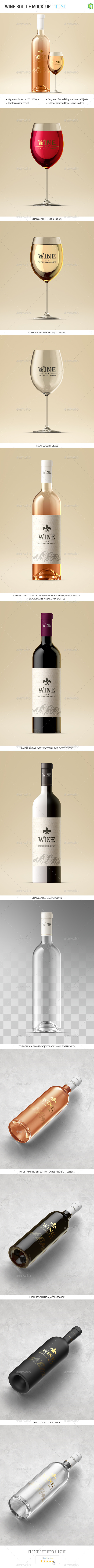 Download Wine Bottle And Glass Mock Up By Ayashi Graphicriver