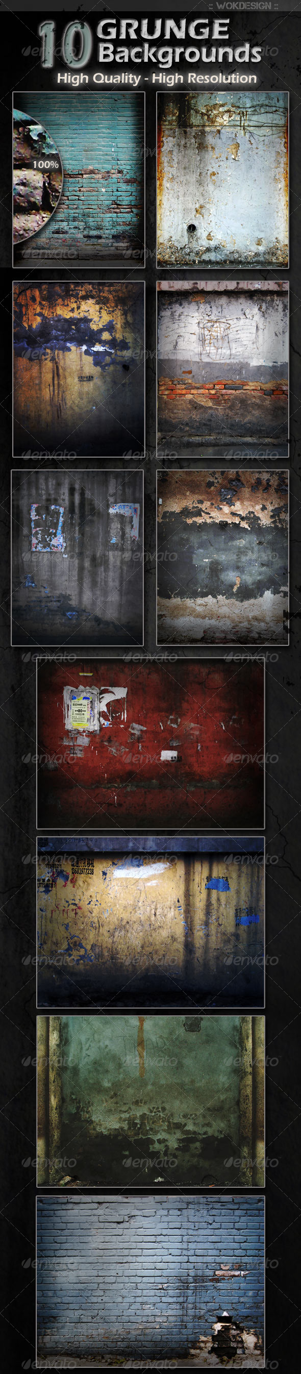 10 Grunge Backgrounds - Backgrounds Graphics