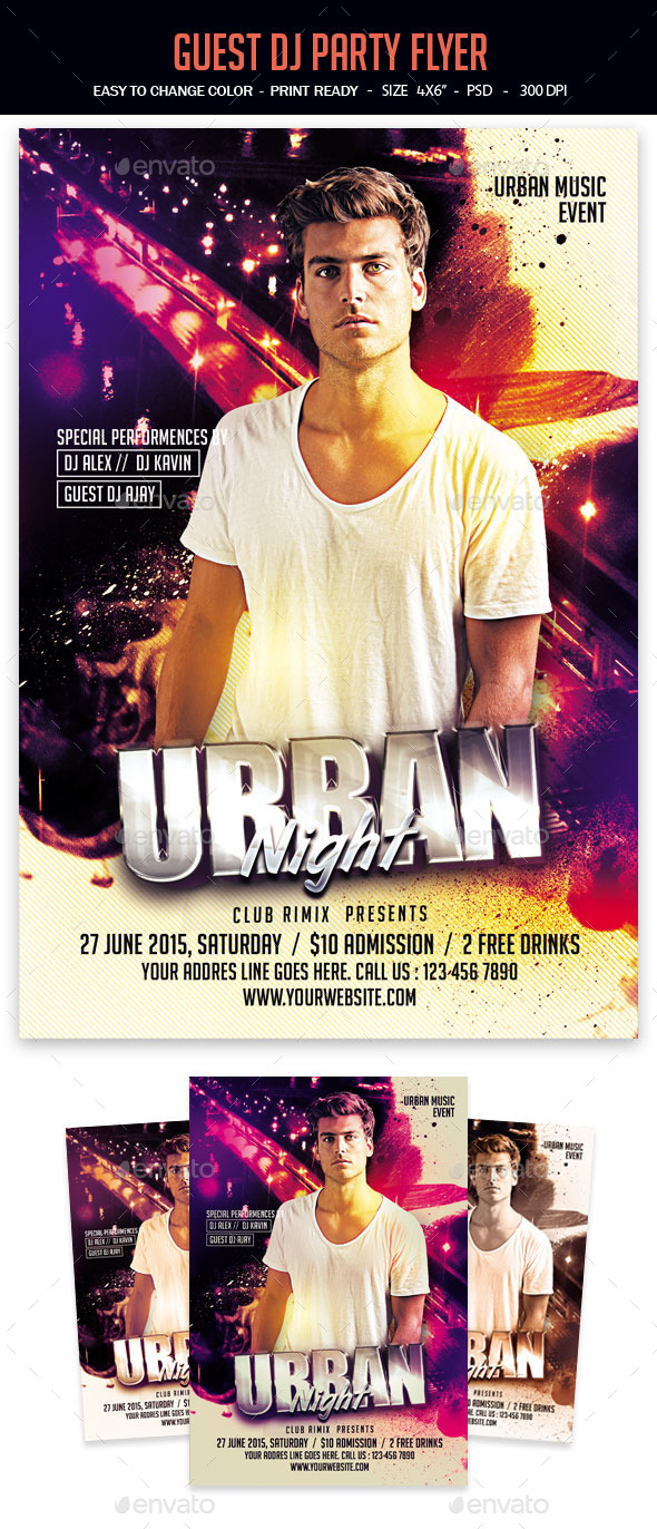 Guest Dj Party Flyer - Clubs & Parties Events