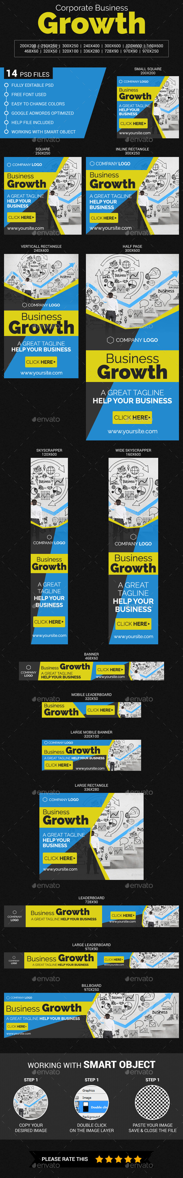 Corporate Business Growth - Banners & Ads Web Elements