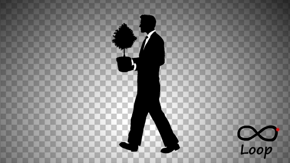 Businessman And Tree Silhouette