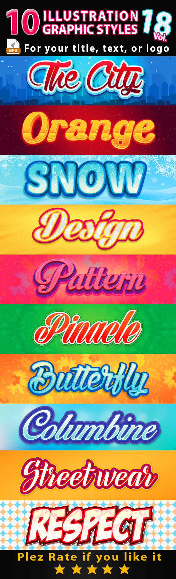 10 Illustrator Graphic Styles Vol.18 - Styles Illustrator