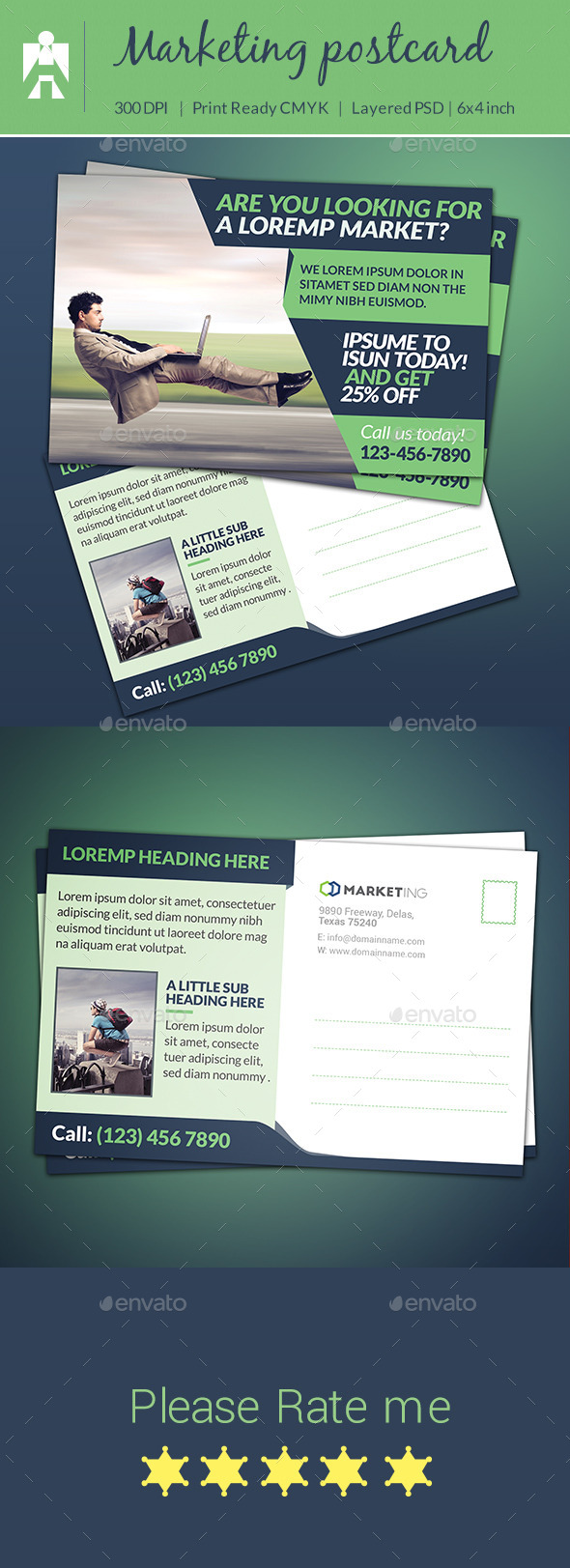 Corporate Marketing Postcard - Cards & Invites Print Templates