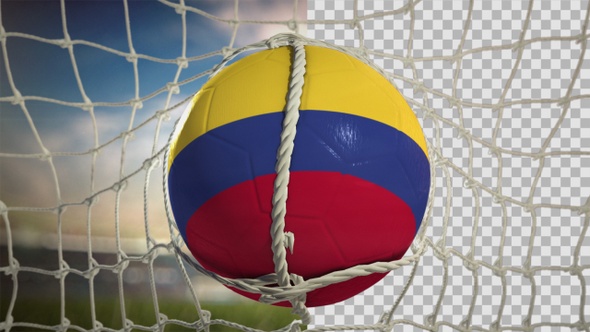 Soccer Ball Scoring Goal Day Frontal - Colombia
