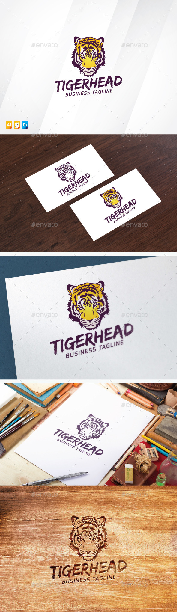 Tiger Head - Animals Logo Templates