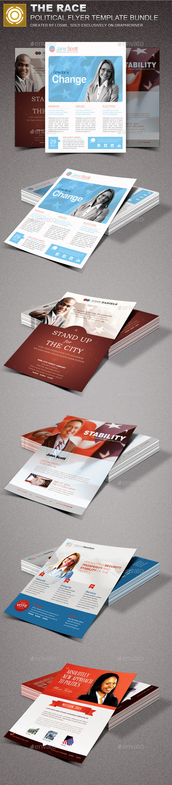 The Race Political Flyer Template Bundle - Events Flyers