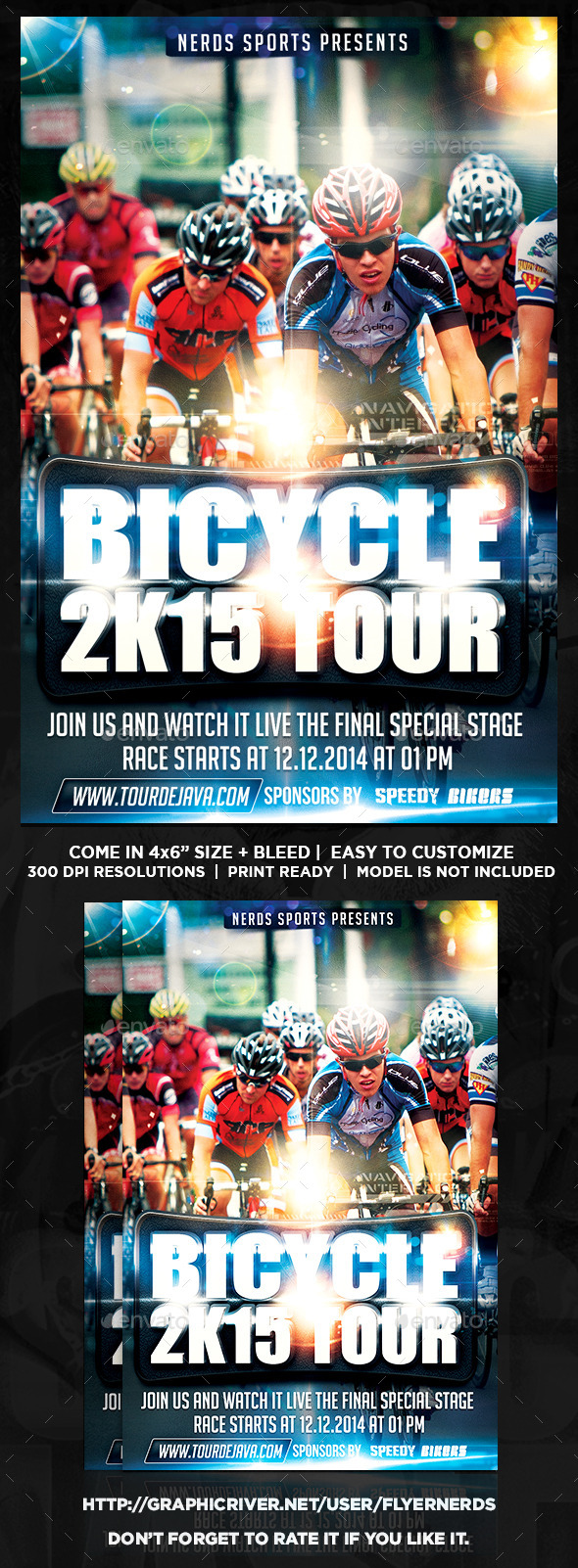 Bicycle 2K15 Tour Sports Flyer - Sports Events