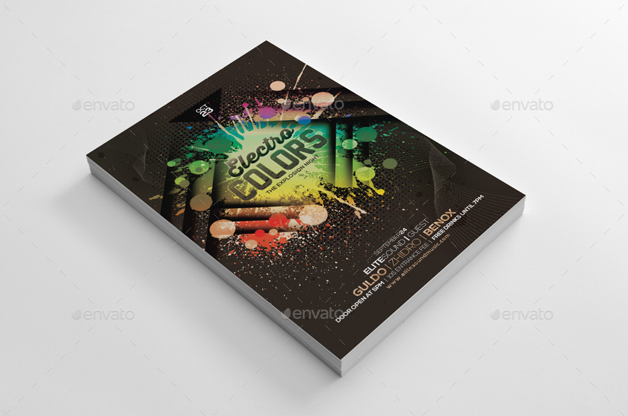 Electro Colors - Flyer Template, Print Templates | GraphicRiver