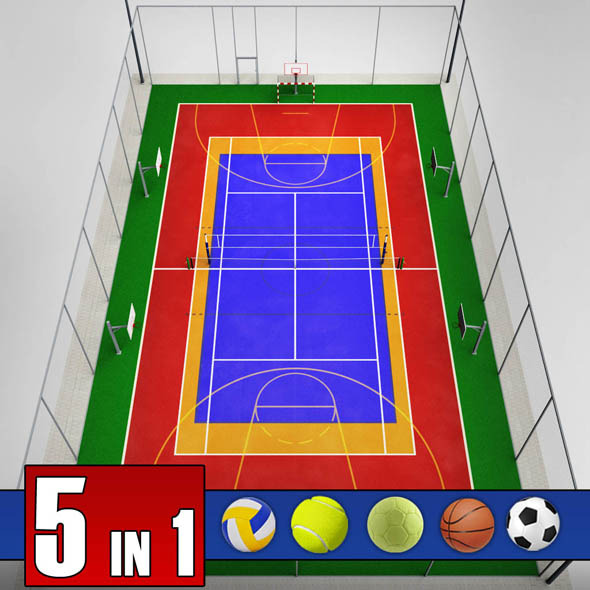 Multi sport court - 3Docean 12868657
