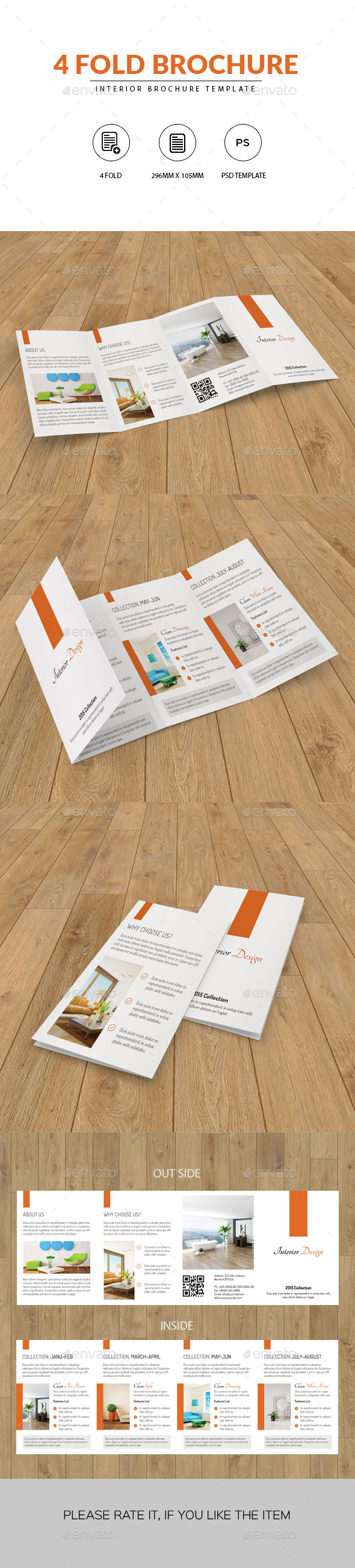 4 Fold Minimal Interior Brochure - Corporate Brochures